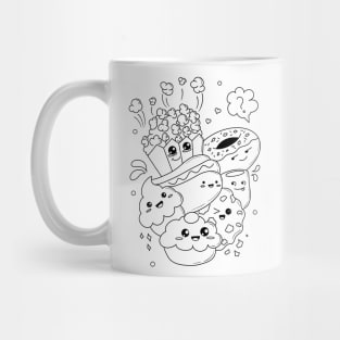 Doodle food cartoon Mug